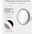 Miniatyrbillede 4 af 5: LED Makeup Spejl, Fleksibelt Forstørrelsesspejl med LED Lys 10x Forstørrelse, Stærk Sugekop, Vanity Spejl Belysning, Makeup Spejl