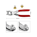 Miniatyrbillede 2 af 5: 4mm/0,16in Øje Grommet Tang Sæt Øje Hul Tang Sæt med 2840 Øjer Metal Øje Værktøjssæt til Læder Tøj Bælte