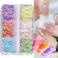 Miniatyrbild 1 av 5: Macaron färgglada fem kronblad blomma blandad nagelkonst kristall strass set - nagelkonst, kristall strass nagelkonst, blandade storlekar, diamant nageldekorati
