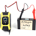 Miniatyrbillede 4 af 5: Bilbatterioplader, 12 V 7 A bly-syre batterioplader, LCD-skærm, intelligent batteriholder, 7-trins vedligeholdelsesopladere til bil, motorcykel, plæneklipper