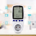 Miniatyrbilde 4 av 5: Stikkontakt med energimåler, LCD-display, 16A, 230V, 50Hz, strømforbruk, amperestyrke, spenning, maksimal effekt 3680W, hvit