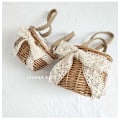 Miniatyrbilde 4 av 5: Rattan Kurv Oppbevaringskurv Bryllup Blomsterpikekurv Håndvevd Kurv Rekvisitt