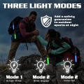 Miniatyrbilde 3 av 5: 4-pakke 3-modus LED-blinkende reflekterende LED-hengelampe for barn Reflekterende reflekterende lysstripe for skolebag ryggsekk fotturer løping jogging gjør