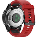 Miniatyrbillede 1 af 4: Rem til Garmin Garmin Fenix7S/fenix 6S pro Silikonur (sort rød elektroplet spænde)