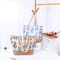 Miniatyrbillede 4 af 4: Tropiske Tote tasker Multicolor Ananas Rejsetasker Indkøbsposer Fashionable Strandtasker med Burlap Bund