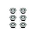 Miniatyrbild 1 av 5: Set med 6 solcellsdrivna LED-spotlights inbyggda - för mark - runda - diameter: 85 mm - tål utomhusbruk - fasad i rostfritt stål - 6 solcellslampor