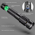 Miniatyrbillede 3 af 5: Ultra kraftig LED-lommelygte, USB-genopladelig, 5-trins lommelygte med justerbar intensitet, zoomebar, vandtæt