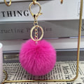 Miniatyrbilde 3 av 5: 1 stk nøkkelring med fluffy pom pom til bilveske (tilfeldig farge)