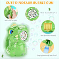 Miniatyrbild 3 av 5: Bubbelmaskin, Automatisk Dinosaurie Bubbelmaskingevär Barn Utomhusleksak, Bubbelblåsningsmaskin Festgåva,
