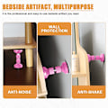Miniatyrbillede 4 af 4: 4 stk. (Pink) Anti-Shake Justerbar Tråd Senge Rammer, 42mm-110mm, Justerbar Hovedgærde Tårn til Seng, Garderobe, Sofa, Hovedgærde
