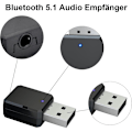 Miniatyrbillede 4 af 4: Bluetooth USB-adapter, 5.1 Bluetooth-adapter i bilen med dobbelte udgange, med 3,5 mm digitalt lydkabel, Bluetooth-nøglemodtager