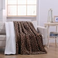 Miniatyrbild 5 av 5: Lyxig Sherpa Fleece Filt, Ultra Mjuk och Varm, Lättviktig, Glänsande i Ljuset, för Säng, Soffa, Leopard Gulbrun 160 x 200 cm