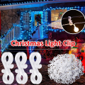 Miniatyrbilde 4 av 5: 50 stk. hvite juleklips i plast for takrenner - S-formede klips for utendørs LED-festdekorasjon