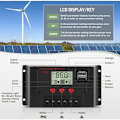 Miniatyrbilde 3 av 5: Ladekontroller 30A Land regulator solcellepanel Automatisk identifikasjon 12V/24V med LCD-skjerm og USB 5V-port