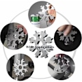 Miniatyrbild 2 av 4: Multifunktionsverktyg snöflinga 18 i 1, 2 stycken nyckelring openvis opens, portabelt flakverktyg, portabelt rostfritt stålverktyg för äventyrsresor campsi