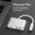 Miniatyrbillede 4 af 5: USB C til HDMI VGA-adapter, 2 i 1 Type C til HDMI 4K, VGA 1080P Kompatibel med MacBook Pro/Air 2020 2019, iPad Pro, Surface, Grå