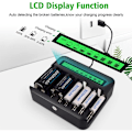 Miniatyrbild 3 av 5: USB LCD batteriladdare för AAA AA C D Ni-MH Ni-CD Uppladdningsbara