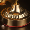 Miniatyrbillede 2 af 5: Høj glaslegering lotus ghee lampeholder forsyninger ornamenter tilbud bordlampeholder lotuslampe lampeholder