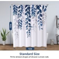 Miniatyrbillede 5 af 5: Blå Blomster Bruseforhæng, Bruseforhæng Fremstillet Af Vandtæt Polyester, Polysilicium, Maskinvaskbar, Hurtigtørrende, 180x180cm Til Badekar Eller Badeværelse