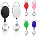 Pikkukuva 1 / 5: Retractable Badge Holder, 6 kpl Retractable Keychains (Monivärinen), Retractable Lanyard with Belt Retractor for Key Rings ID Card Badge Holder, with