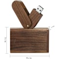 Miniatyrbillede 1 af 5: USB-flashdrev, 32GB avanceret roterende massivt træ high-speed USB 2.0-flashdrev, hukommelsespind datalagring, ophængt tommelfingerhjul med træetui