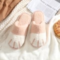 Miniatyrbilde 3 av 5: Søte dyreslippers for kvinner - Myke plysj-kattklø-hjemmesko med behagelig minneskum - Trinn for trinn innendørs og utendørs tøfler, egnet for F