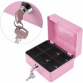 Miniatyrbillede 4 af 5: Aftagelig stålskabsboks, mini bærbar sikkerhedsboks, mini bærbar stålskabsboks, med 2 nøgler, til bulkpenge, mønter (Pink)