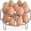 Äggkokare i rostfritt stål - Stapelbart underlägg för 6/8 Quart tryckkokare, lagar 18 ägg, Instant Pot tillbehör (2-pack)