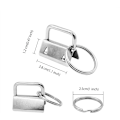 Miniatyrbilde 2 av 5: 45 stk Materiale nøkkelring, Metall DIY stropp hale klipp med ring, Nøkkelholder tang Armbånd Laniere for håndlagde vesker (sølv)