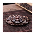 Miniatyrbilde 2 av 5: Røkelsesbrenner - Lotus Røkelseholder i Messing, Avtakbar Askeoppsamler (Rød)