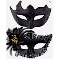 Miniatyrbilde 5 av 5: Par Venetian Maske for Par - Kvinne Lace Venetian Maske for Kvinne Mann Maskerade Fest