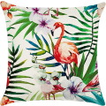 Miniatyrbilde 4 av 5: Deksel 45 x 45 cm, sett med 4 putetrekk Bomull og lin putetrekk Pynteputer til sofa hage seng sofa puter (Blomst-7)