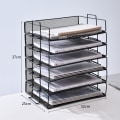 Miniatyrbillede 3 af 5: 2 stk. brevbakker/stabelbare metalnetbakker til skrivebord/multifunktionel arrangør/filholder til kontor,