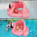 Miniatyrbillede 5 af 5: Flamingo Baby Pool Float med Baldakin, Oppustelig Sæde Flydelegeme Oppustelig Børnepool Babyer 6 - 48 Måneder Badekar Swimmingpool PVC Materiale (Pink)
