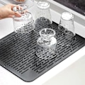 Miniatyrbilde 4 av 5: Carattoy Tepper Silikon Vask Propp Kjøkken Svart Oppvask Teppe Bedrift Vask 40x30cm Varmebestandig og Sklisikker for Matlaging