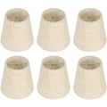 Miniatyrbilde 1 av 5: Set med 6 små skjermer, Burlap Barrel Shade Clip på pære for bordlampe og gulvlampe, Nordisk beige lysekrone-skjerm