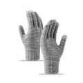 Miniatyrbild 1 av 5: Vinterhandskar, pekskärm elastiska manschetter sms termiska handskar pekskärm termiska fleece fleecefodrade stickade handskar (grå)