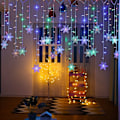 Miniatyrbillede 5 af 5: Snefnug lys, 4m 96 LED lyskæde, vinduesdekoration, jul, bryllup, fødselsdag