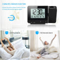 Miniatyrbild 4 av 5: Digital projektionsväckarklocka för sovrum, stor takprojektionsväckarklocka med USB-port, batteribackup, 180 ° projektor, LED-skärm, svart