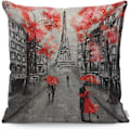 Pikkukuva 1 / 5: 45 x 45 cm Romanttinen tyynynpäällinen Pariisi rakastavaisille - Kuvio: \"Suudelma Ranskassa\" - Kuvio: Eiffel-torni - Ystävänpäivään - Miehille ja naisille - G