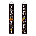 Miniatyrbilde 1 av 5: 2 stk. Halloween-dørskiltbanner Halloween-parbanner Inngangsdør Veranda Utendørs Halloween-dekorasjon