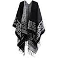 Miniatyrbillede 1 af 5: Poncho Sjal Elegant Varmt Åbent Til Kvadrat Efterår Vinter Kvinde