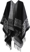 Poncho Sjal Elegant Varm Öppen Kvadrat Höst Vinter Kvinna
