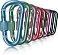 Karbinhake, 2 tums D-ring låsande karbinhake, snäppkrok sporttillbehör för utomhuscamping vandring 8-pack