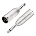 Mono Jack till XLR-adapter, obalanserad 6,35 mm TS-hane till XLR-hane-adaptrar - 2-pack