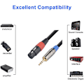 Miniatyrbillede 4 af 5: XLR Jack 3,5 mm kabel, hun XLR mikrofonkabel til 3,5 mm mini jack til videokameraer, digitale spejlreflekskameraer, computeroptagelsesenhed osv. - 1 m