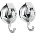 Kraftiga sugkoppskrokar (healwe 2-pack) designade för kök, badrum (silver)