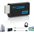 Miniatyrbild 4 av 5: Wii till HDMI-omvandlare, Full HD 1080P videoadapteromvandlare med 3,5 mm ljud och HDMI-utgång, stöder alla Wii-visningslägen -Svart