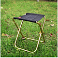 Miniatyrbilde 4 av 5: Sølv Camping Folding Stools, Bærbare Utendørs Folding Stools for Fiske, Fotturer, BBQ, Solid Folded Aluminium Nylon