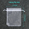Miniatyrbillede 3 af 5: 100 stk. Premium Organza Poser Hvide Bryllupsgaveposer med Snøre 4 x 4,72